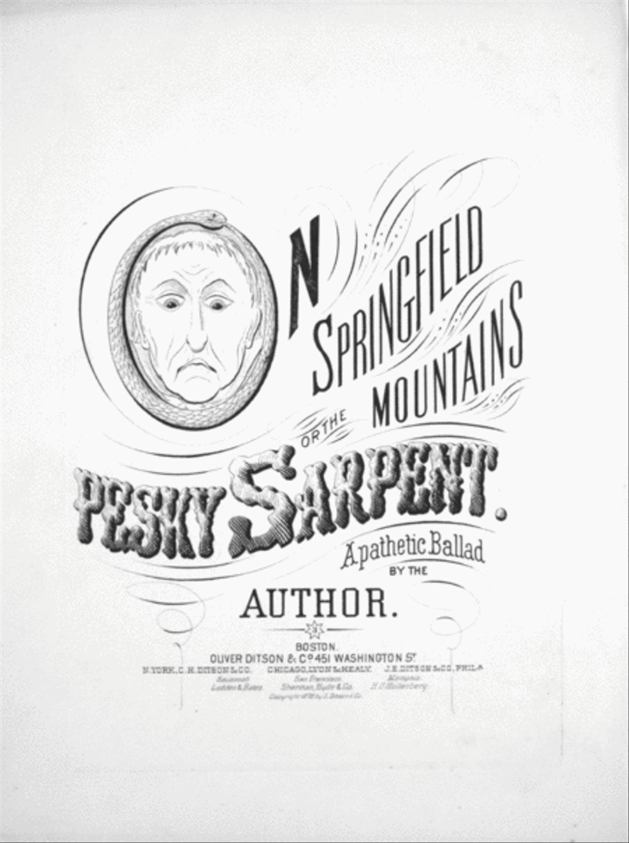 On Springfield Mountains, or, The Pesky Sarpent. A Pathetic Ballad Voice scores gallery preview page 1