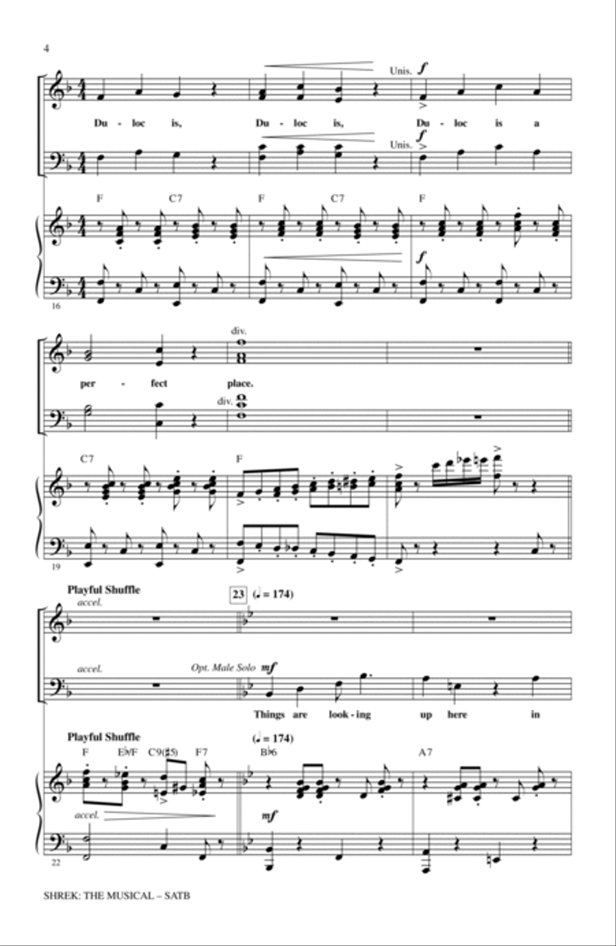 Shrek: The Musical (Choral Medley) 4-Part scores gallery preview page 3