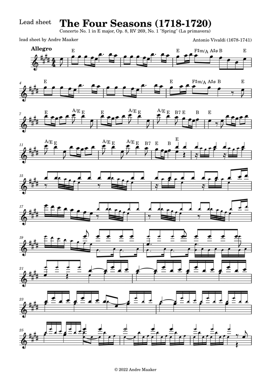 The Four Seasons - Concerto No. 1 In E Major, Op. 8, No. 1, RV 269 - 