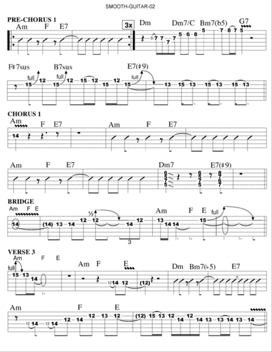 Smooth Guitar Tablature scores gallery preview page 2