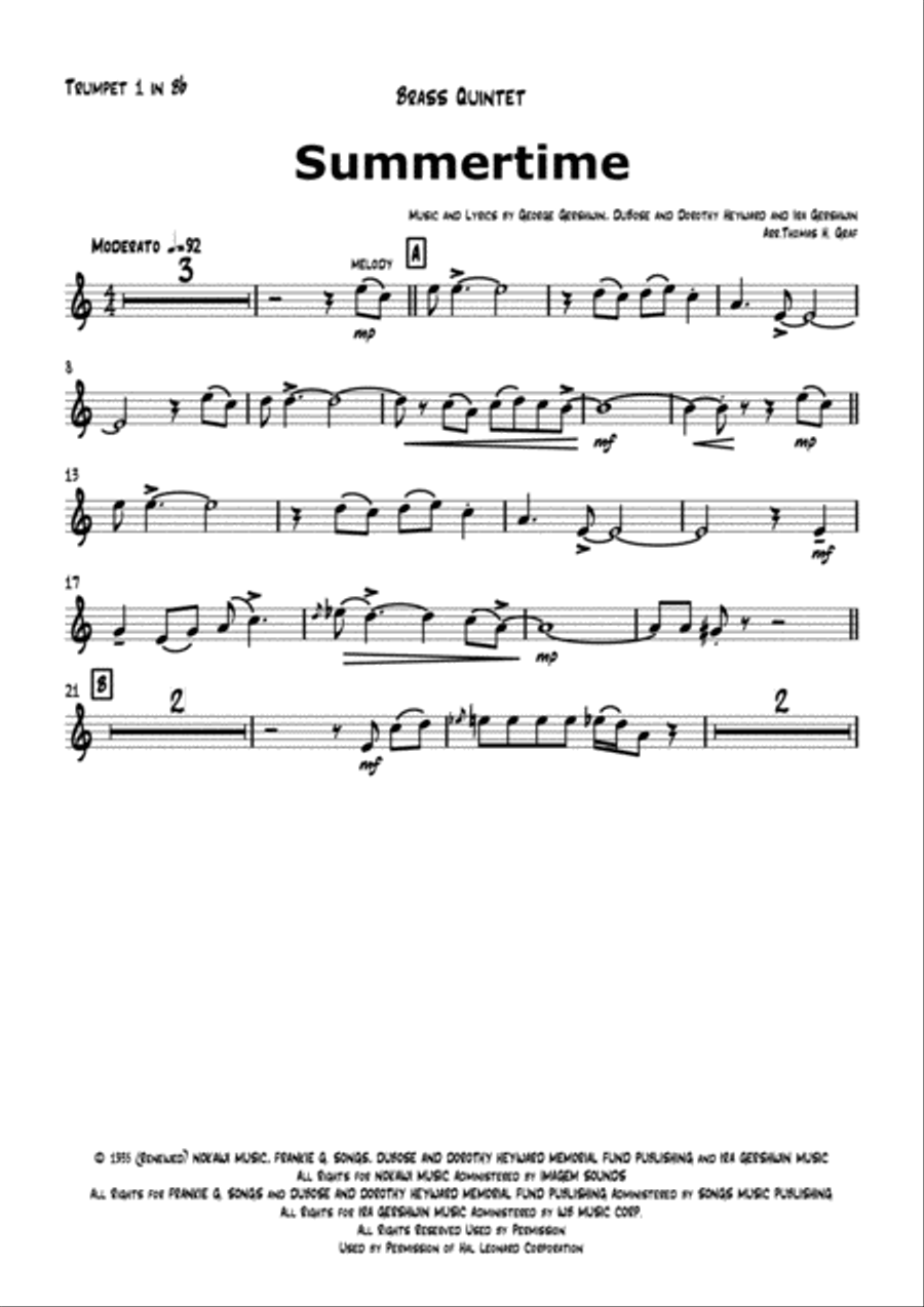 Summertime Euphonium scores gallery preview page 5