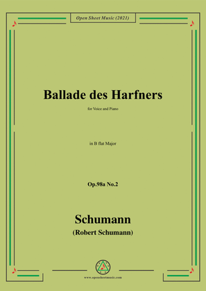 Book cover for Schumann-Ballade des Harfners,Op.98a No.2,in B flat Major