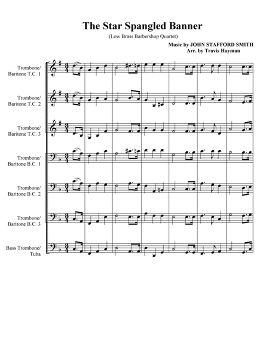 The Star Spangled Banner for Low Brass Quartet