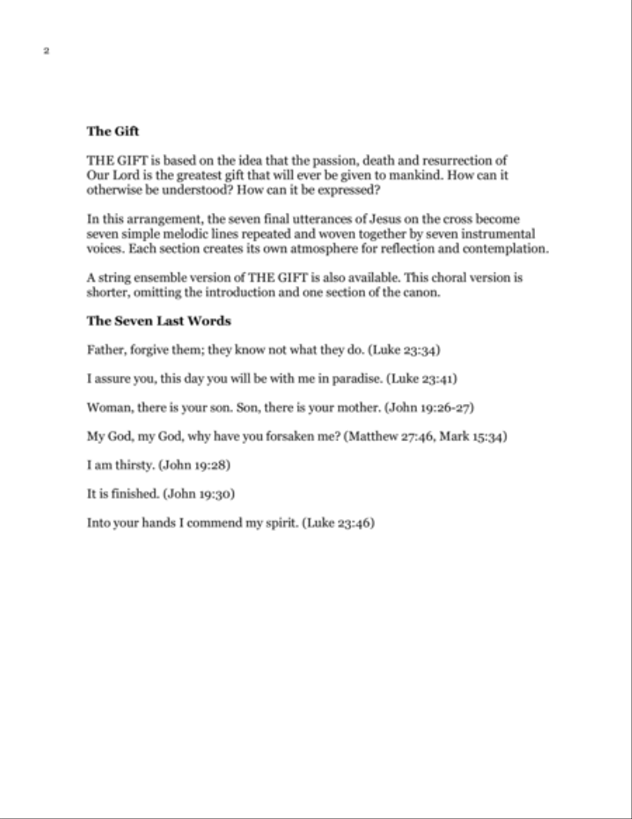 The Gift (A Meditation on the Seven Last Words) Divisi scores gallery preview page 2