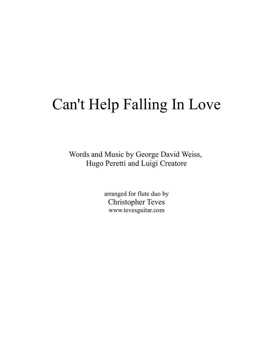 Can't Help Falling In Love Flute Duet scores gallery preview page 1