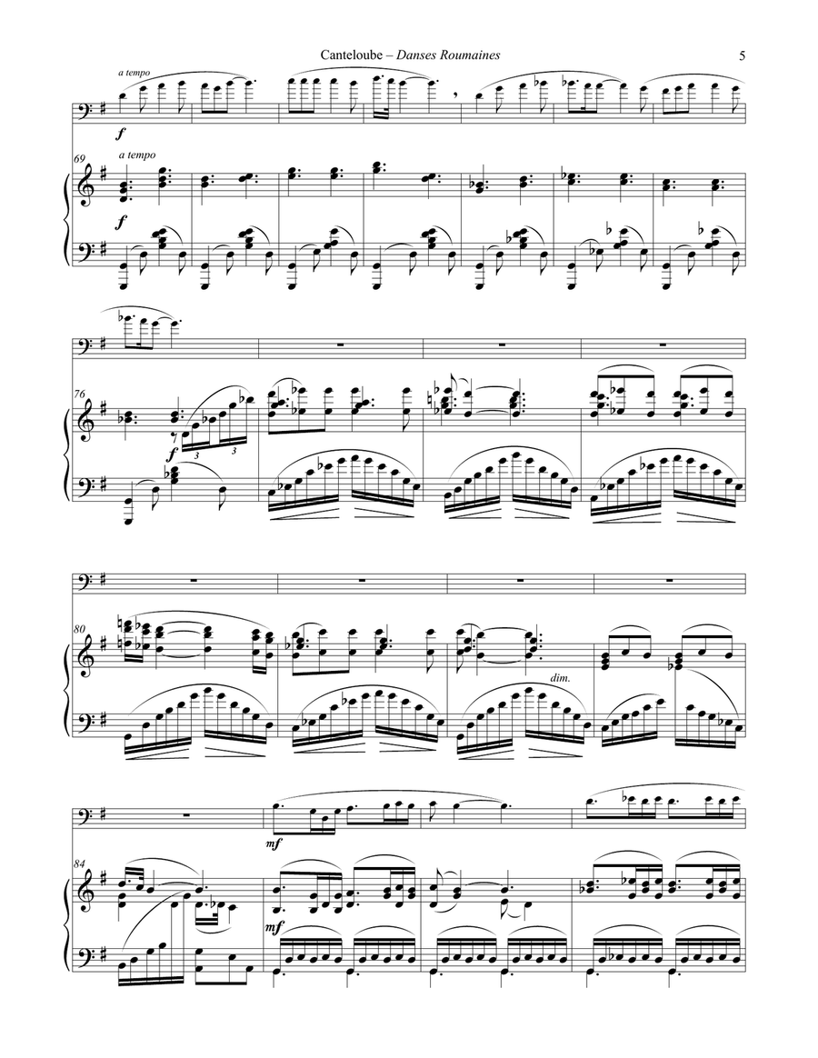 Danses Roumaines for Euphonium and Piano Euphonium scores gallery preview page 5
