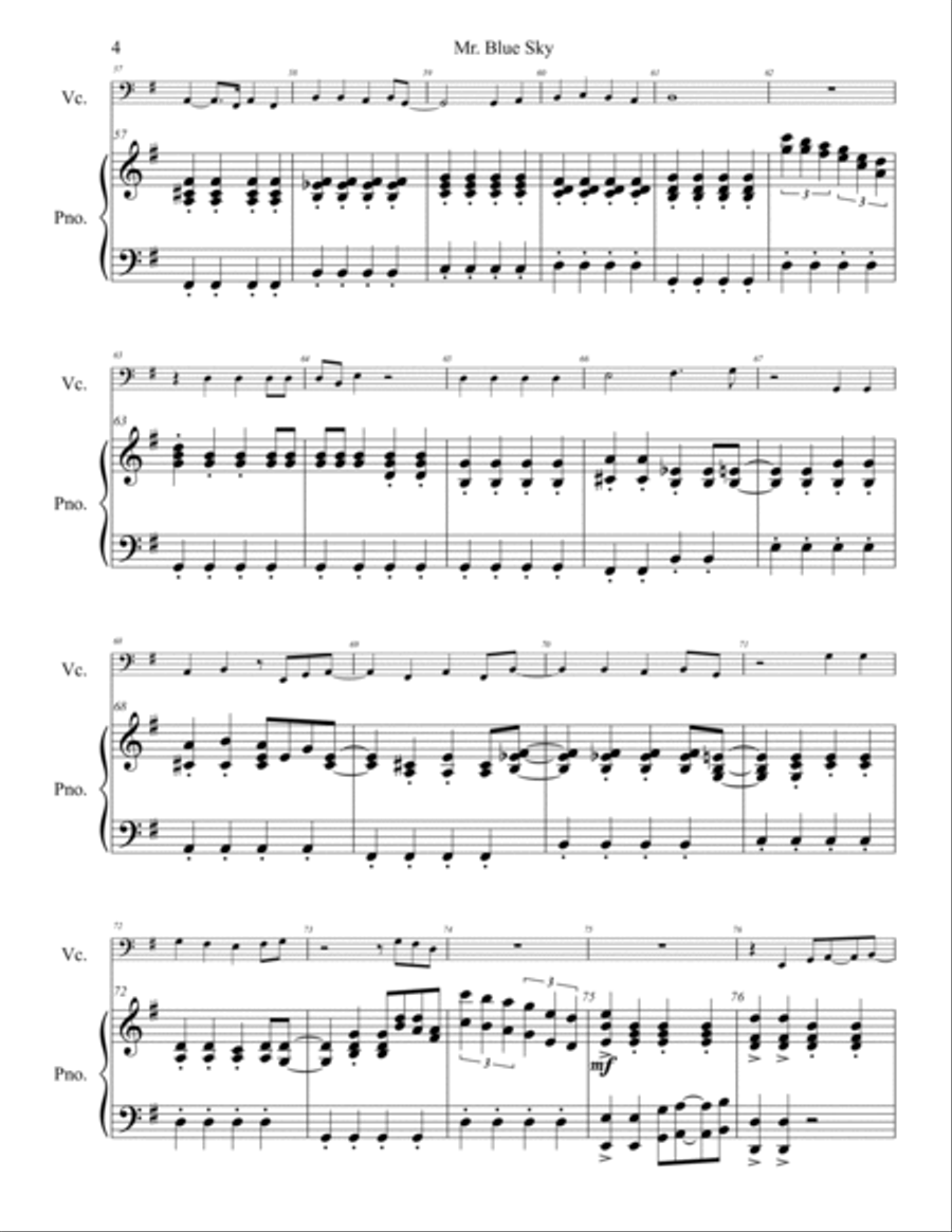 Mr. Blue Sky Piano scores gallery preview page 5