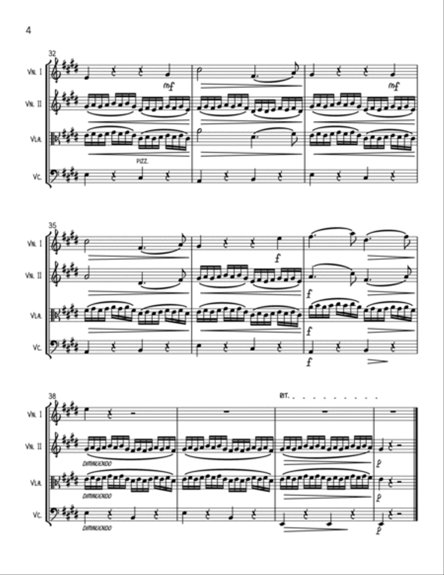 Soave Sia Il Vento from Cosi Fan Tutte | String Quartet String Quartet scores gallery preview page 4