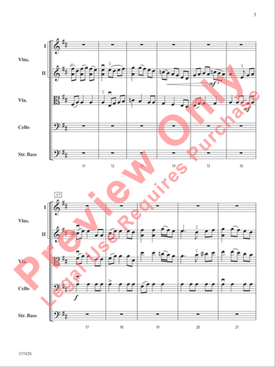 La Betaille (You Little Wild Thing) String Orchestra scores gallery preview page 4