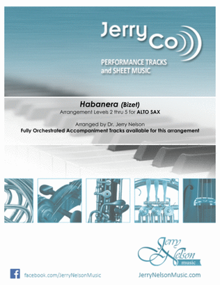 Book cover for Habanera - Bizet (Arrangements Level 2-5 for ALTO SAX + Written Acc)