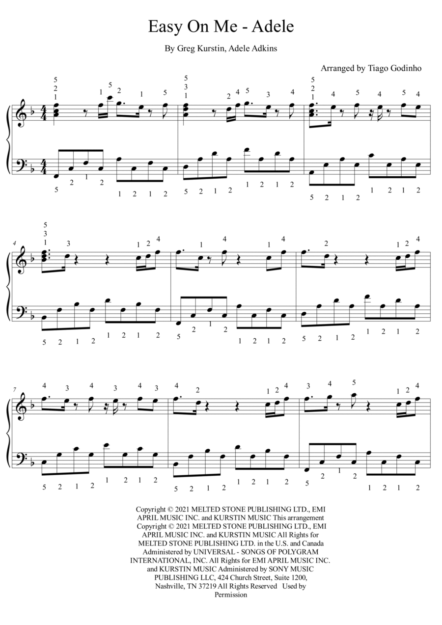 Easy On Me Easy On Me Piano Solo scores gallery preview page 1