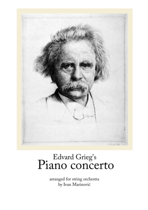 Book cover for Grieg piano concerto arranged for string orchestra
