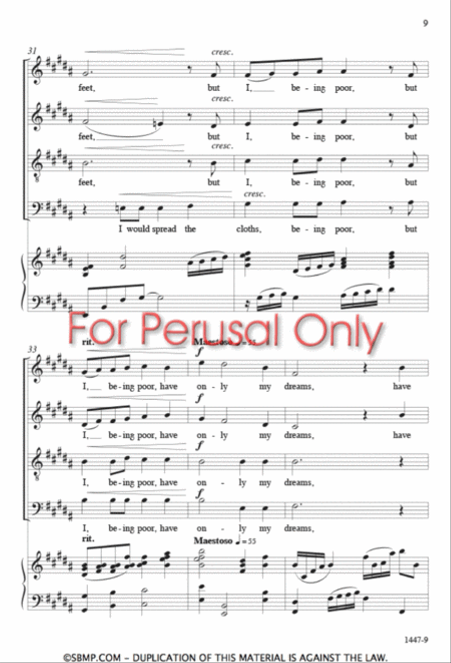 Tread Softly - SATB Octavo 4-Part scores gallery preview page 8
