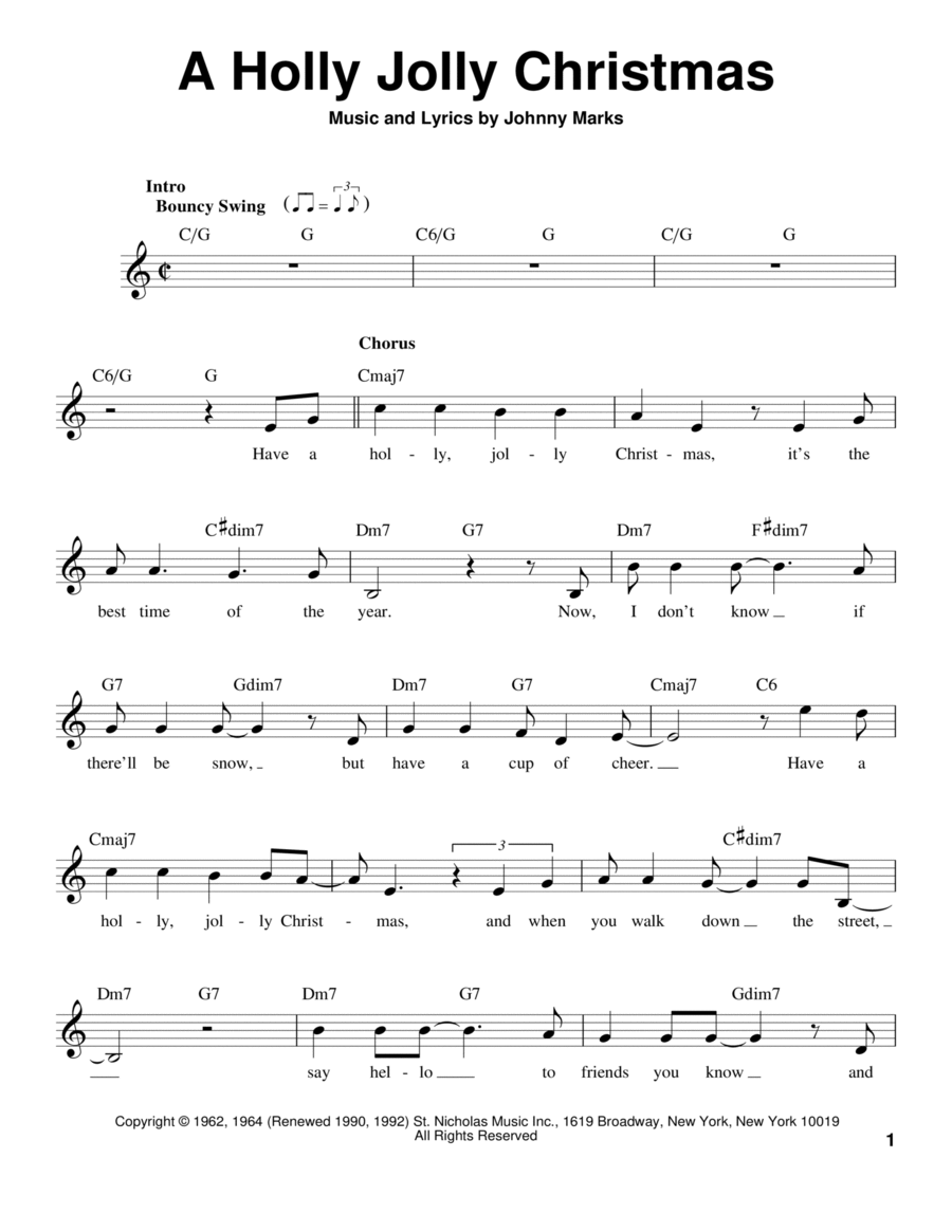 A Holly Jolly Christmas Voice scores gallery preview page 1