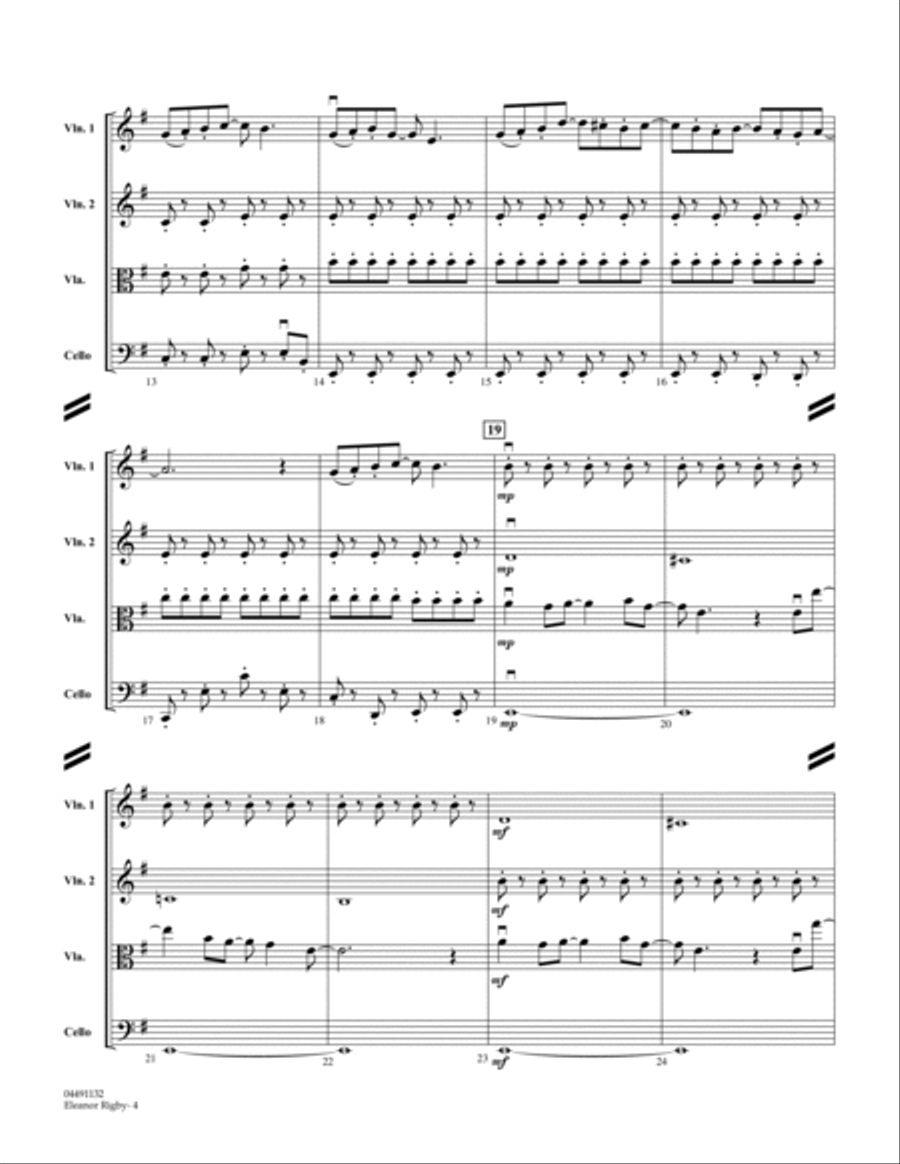Eleanor Rigby - Full Score String Quartet scores gallery preview page 3
