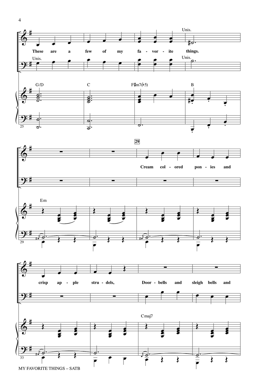 My Favorite Things (from The Sound Of Music) 4-Part scores gallery preview page 3