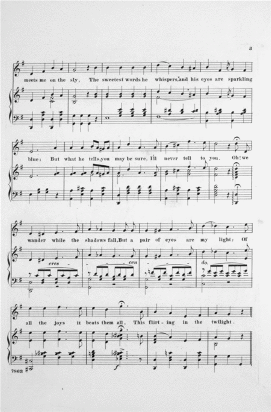 Serio Comic Songs. Flirting in the Twilight Voice scores gallery preview page 3