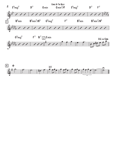 Carol of the Bells Saxophone Quartet SATB or AATB image number null