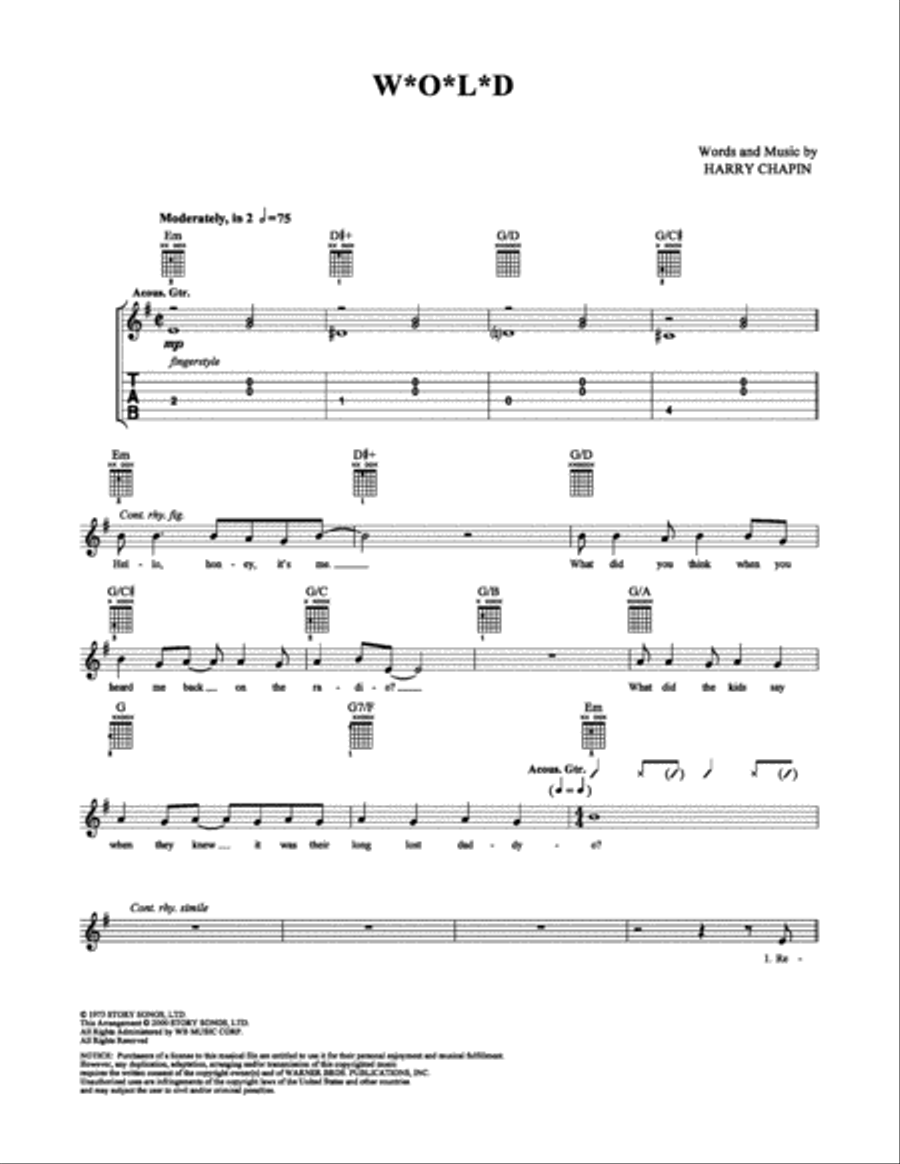 W*O*L*D Electric Guitar scores gallery preview page 1