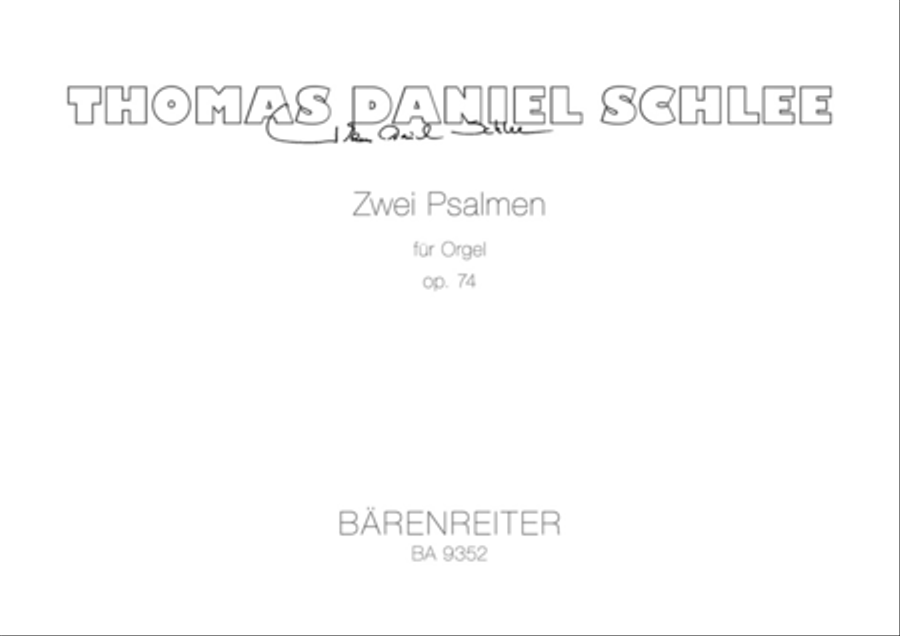 Two Psalms for Organ, Op. 74 Organ scores gallery preview page 1