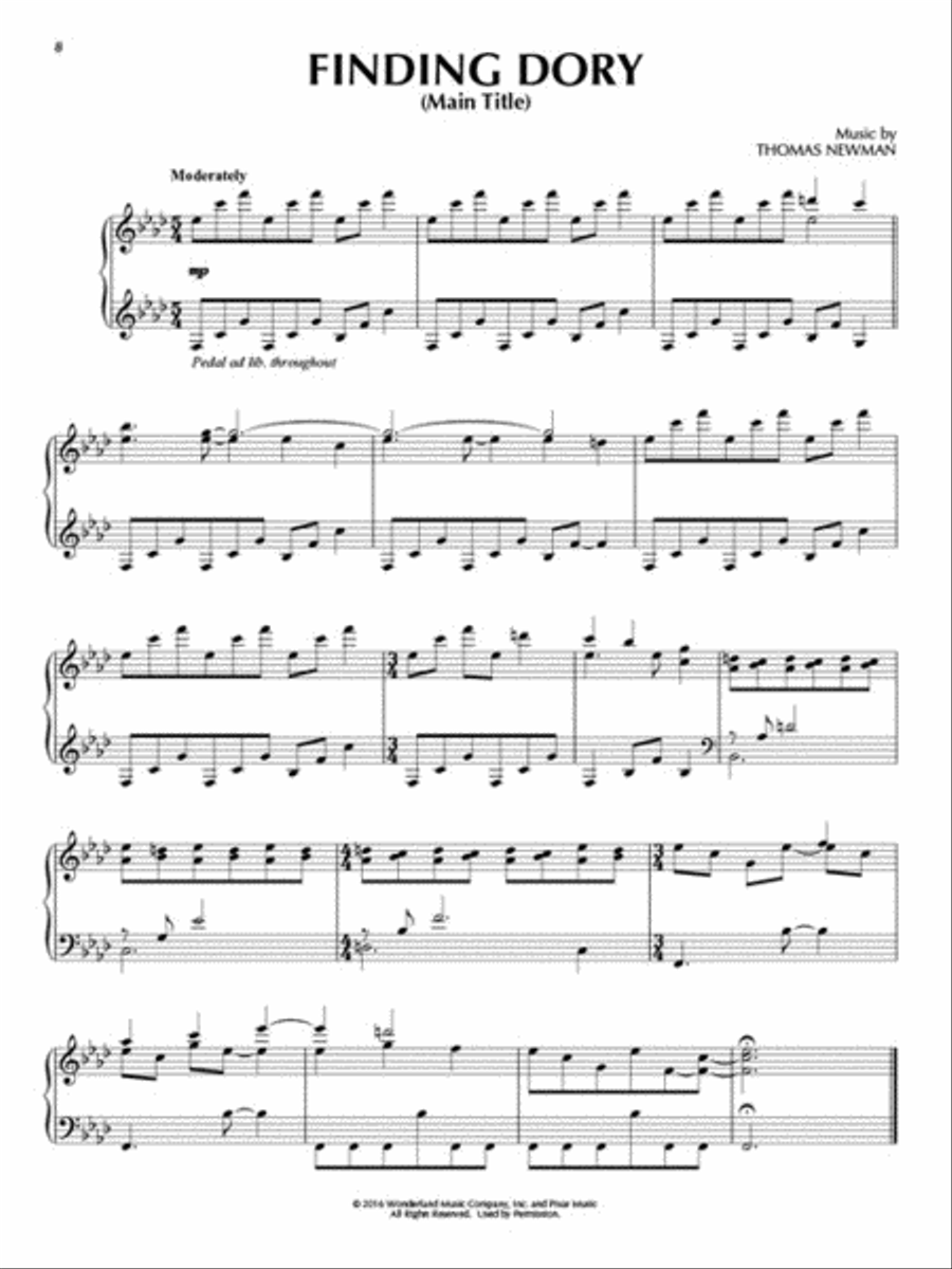 Finding Dory Finding Dory Piano Solo scores gallery preview page 4