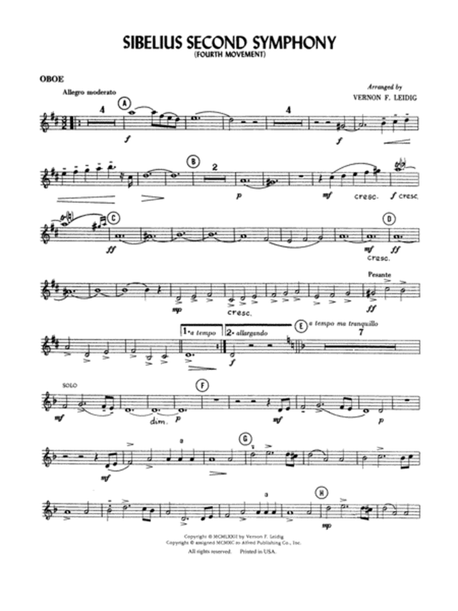 Sibelius's 2nd Symphony, 4th Movement: Oboe
