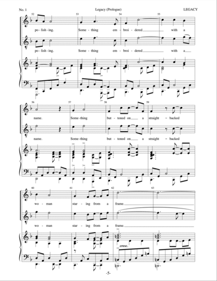 Legacy (Prologue) Legacy (Prologue) Piano, Vocal scores gallery preview page 5