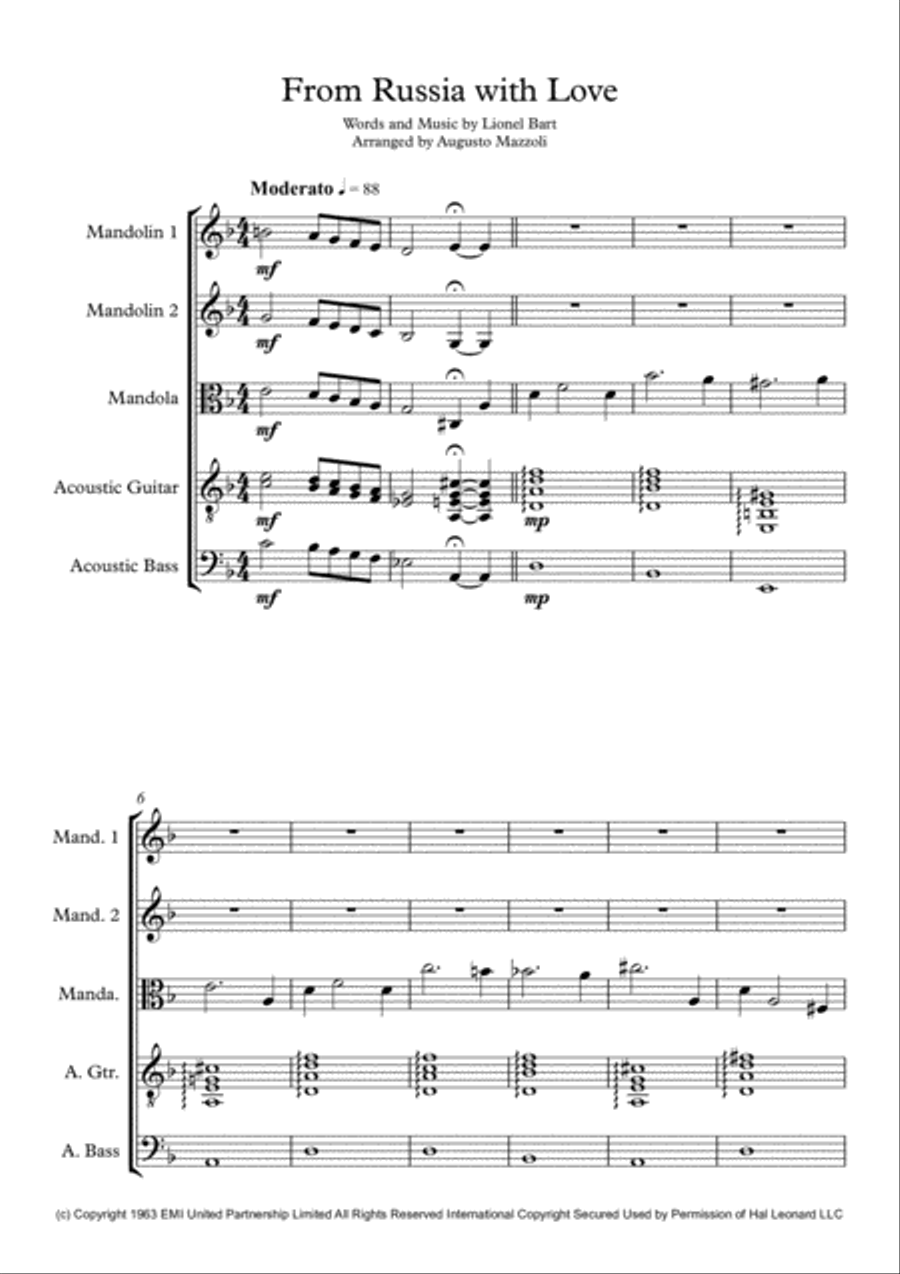 From Russia With Love From Russia With Love Small Ensemble scores gallery preview page 1