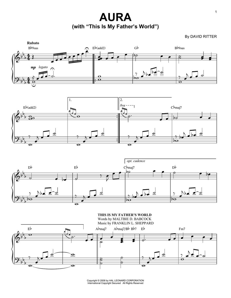 Aura Aura Piano Solo scores gallery preview page 1