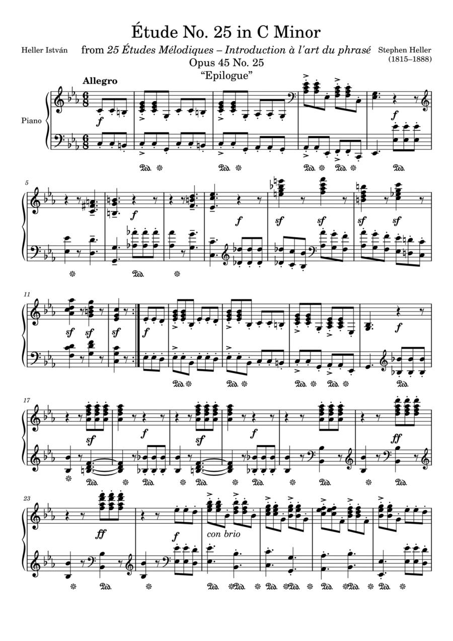 Etude Opus 45 No 25 in C Minor Piano Method scores gallery preview page 1