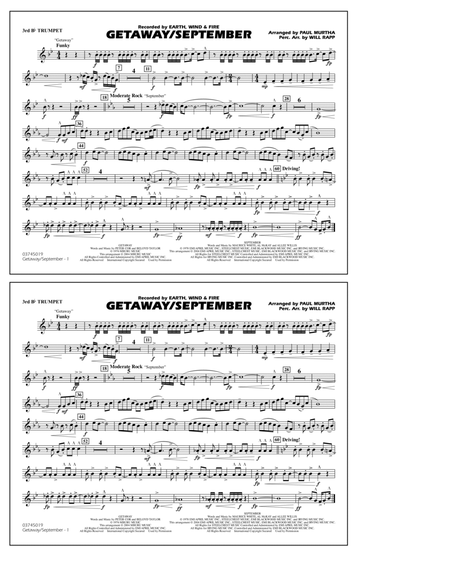Getaway/September (arr. Paul Murtha) - 3rd Bb Trumpet