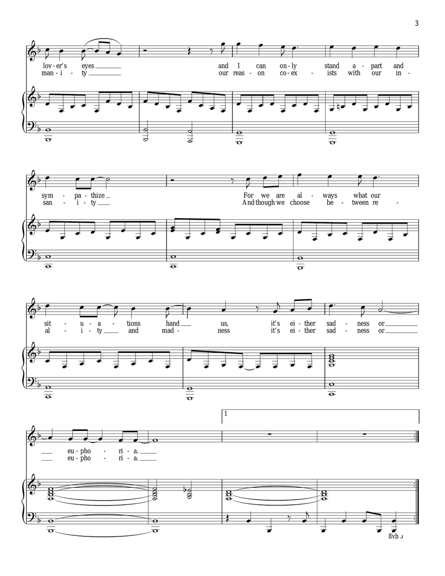 Summer, Highland Falls Piano, Vocal scores gallery preview page 3