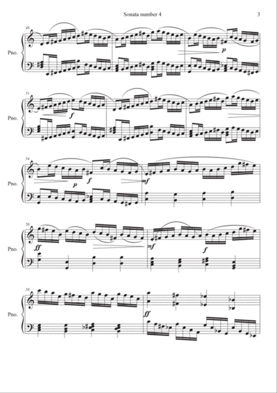 Piano Sonata Number 4, Movement 3 Piano Solo scores gallery preview page 3