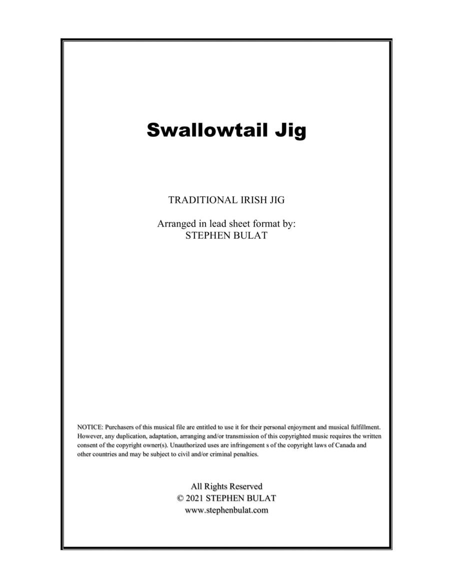 Swallowtail Jig (Irish Traditional) - Lead sheet (key of Cm) Large Ensemble scores gallery preview page 1