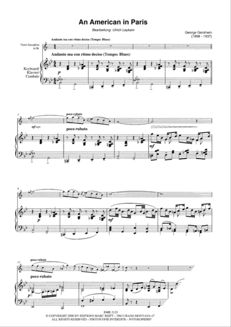 An American In Paris An American In Paris Tenor Saxophone scores gallery preview page 7
