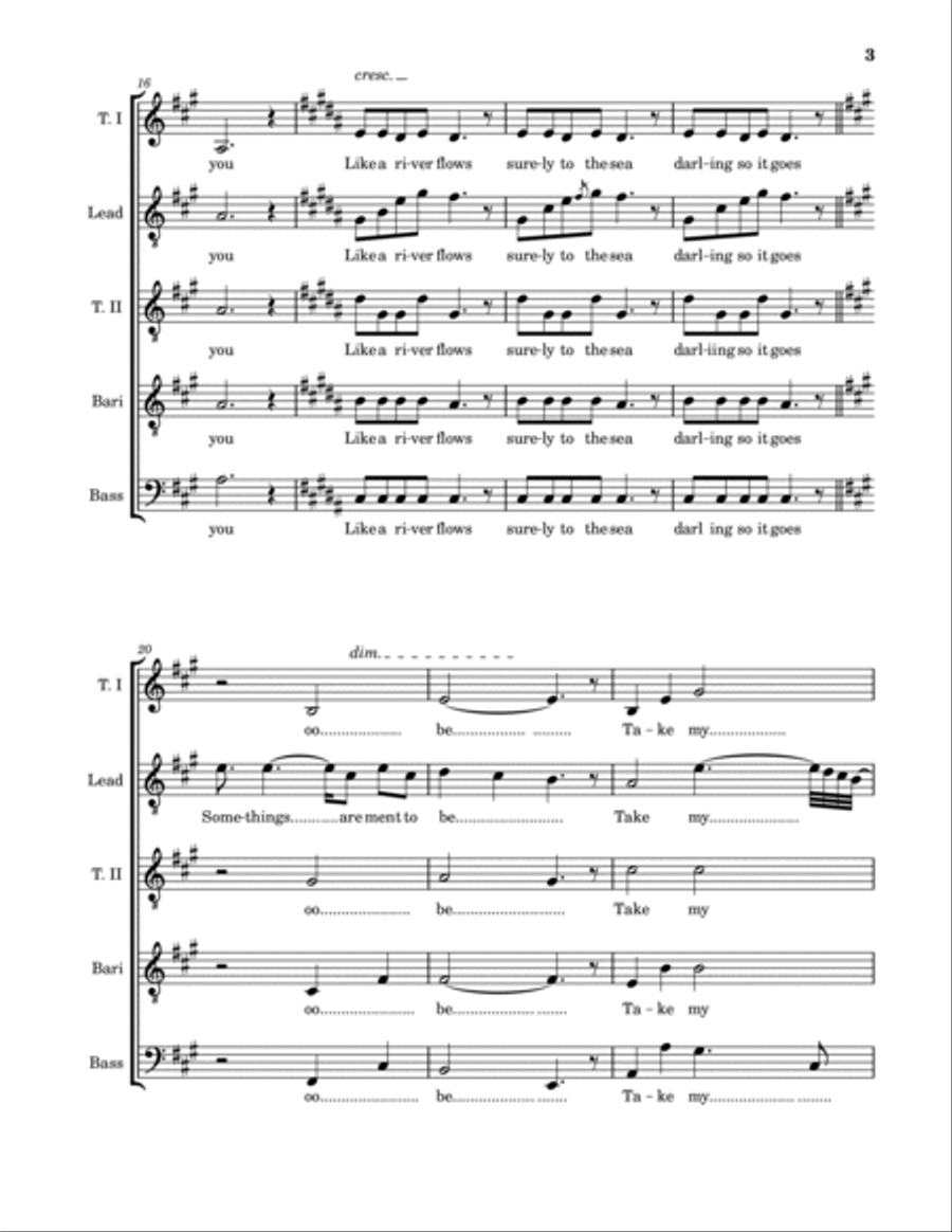 Can't Help Falling In Love A Cappella scores gallery preview page 3