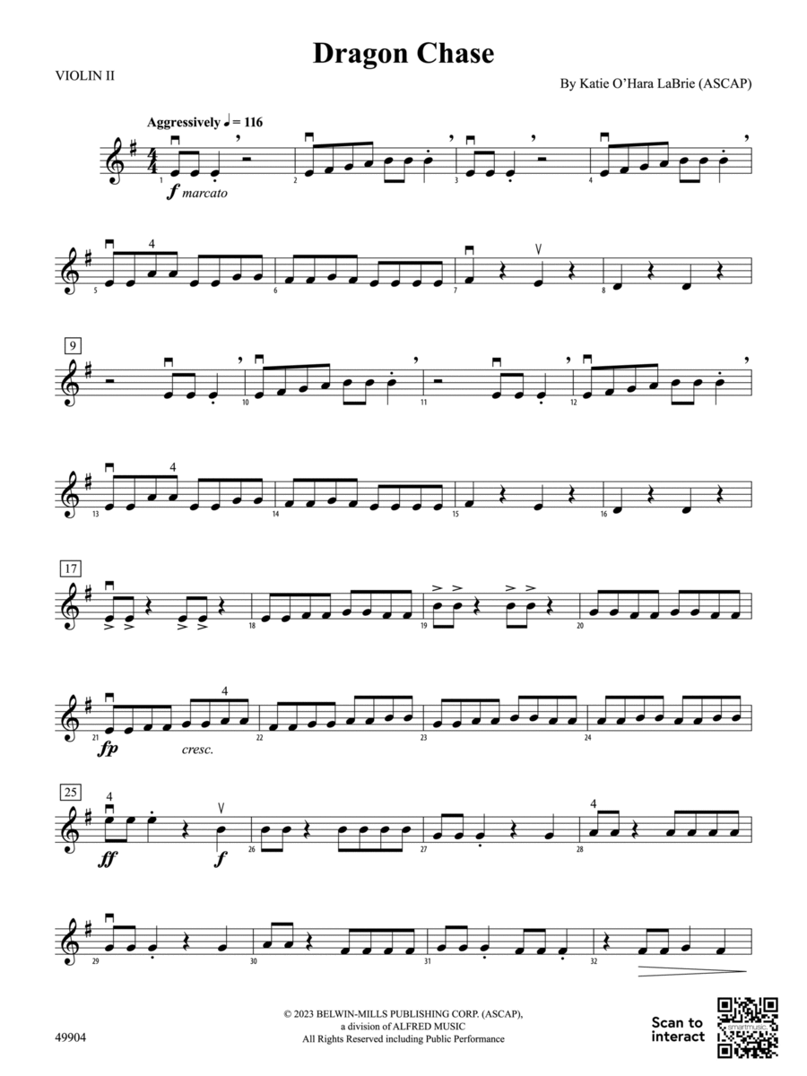 Dragon Chase: 2nd Violin Dragon Chase: 2nd Violin String Orchestra scores gallery preview page 1
