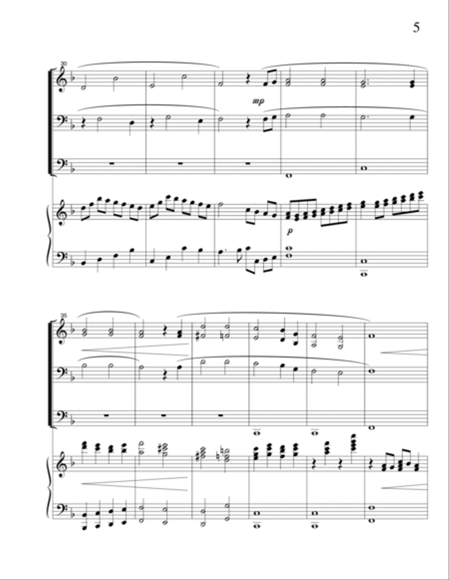 3 HYMNS arranged as PIANO & ORGAN DUETS Voice scores gallery preview page 5