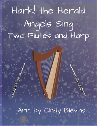 Hark! the Herald Angels Sing, Two Flutes and Harp