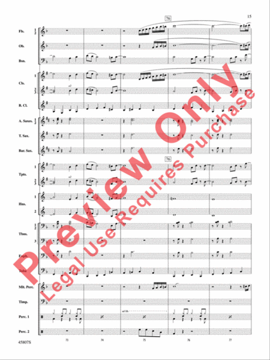 Brahms' Waltz 2 Ways Concert Band scores gallery preview page 16