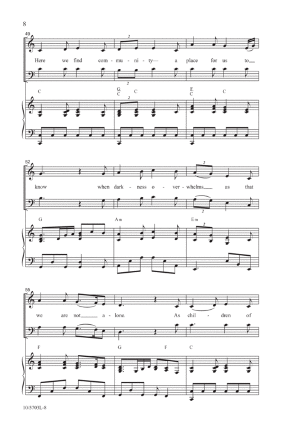 A Place to Belong 4-Part scores gallery preview page 8