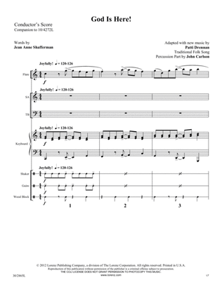 God Is Here! - Flute and Percussion Score and Parts