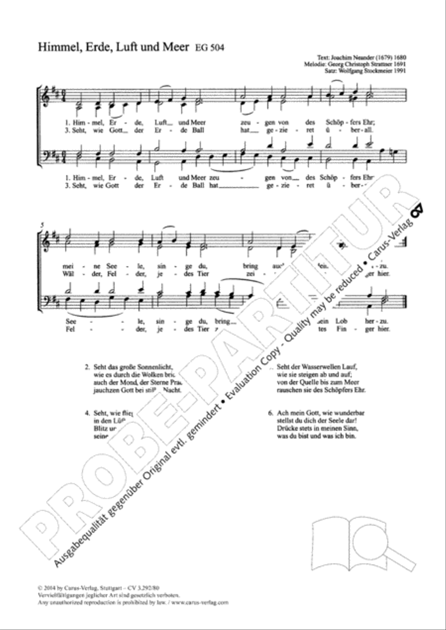 Himmel, Erde, Luft und Meer 4-Part scores gallery preview page 2