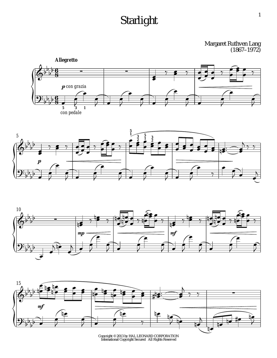 Starlight Starlight Piano Solo scores gallery preview page 1
