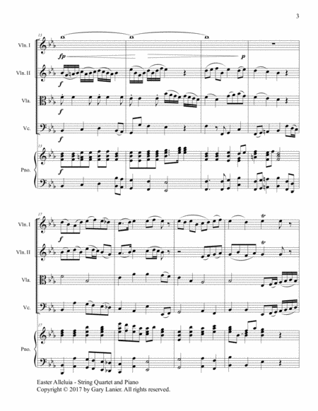 EASTER ALLELUIA MEDLEY (Quintet - String Quartet and Piano with Score & Parts) image number null