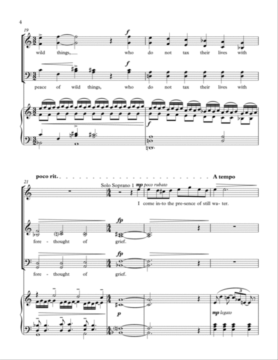 The Peace Of Wild Things 4-Part scores gallery preview page 6