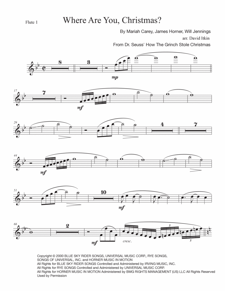 Where Are You Christmas? Full Orchestra scores gallery preview page 1