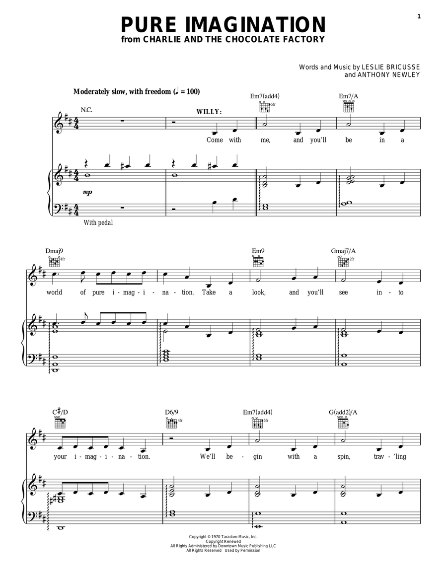 Pure Imagination Voice scores gallery preview page 1