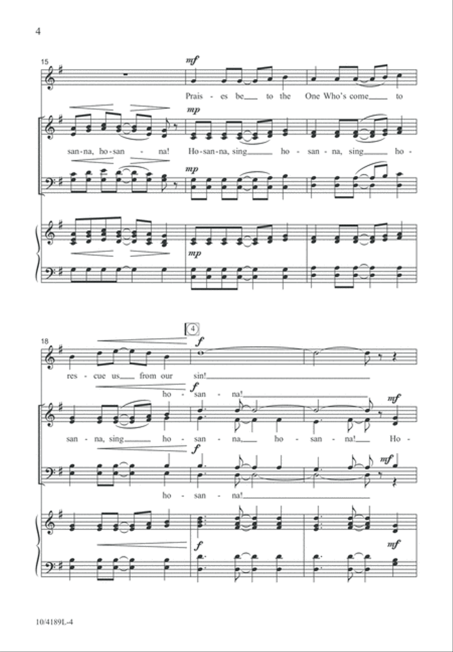 Let the People Sing Hosanna! 4-Part scores gallery preview page 5