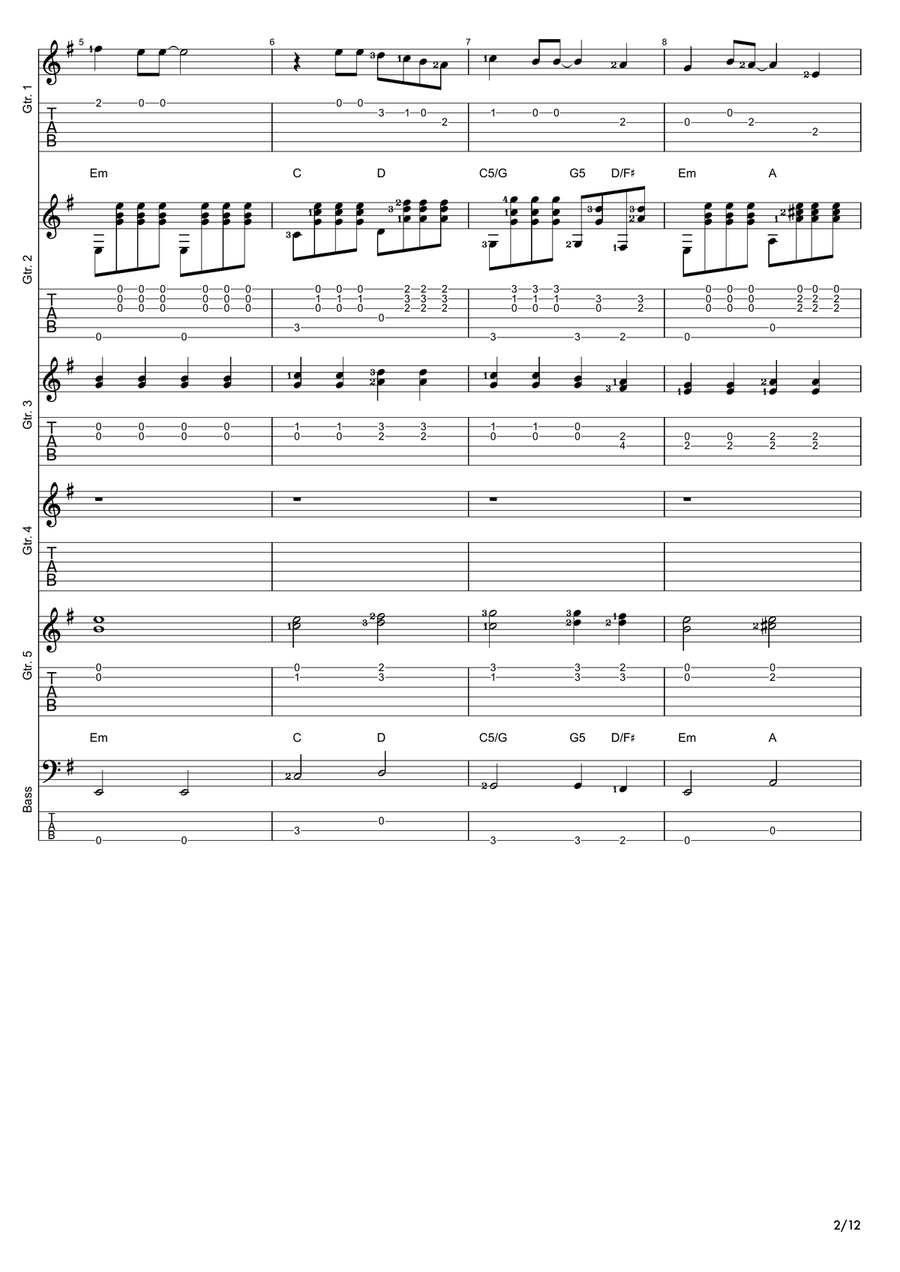 Yesterday Guitar Ensemble scores gallery preview page 2